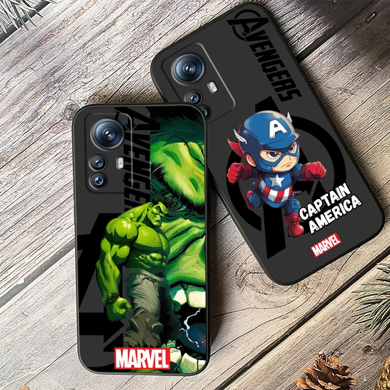 Marvel Hero Captain America For Xiaomi Mi 14 13T 13 12T 12 11T 11i 11 10T 10 Pro Lite Ultra 5G Black Soft Phone Case