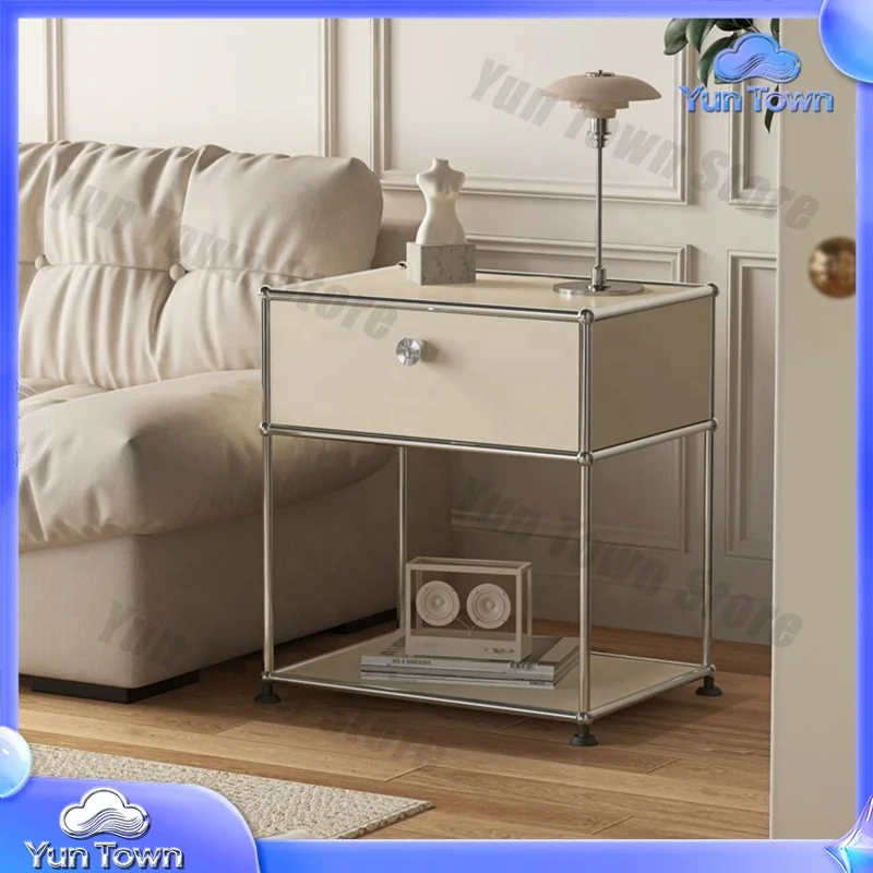 Modern Simple Bedroom Set for Stainless Steel Modular Environmentally Friendly Customizable Storage Cabinet TV Side Cabinet
