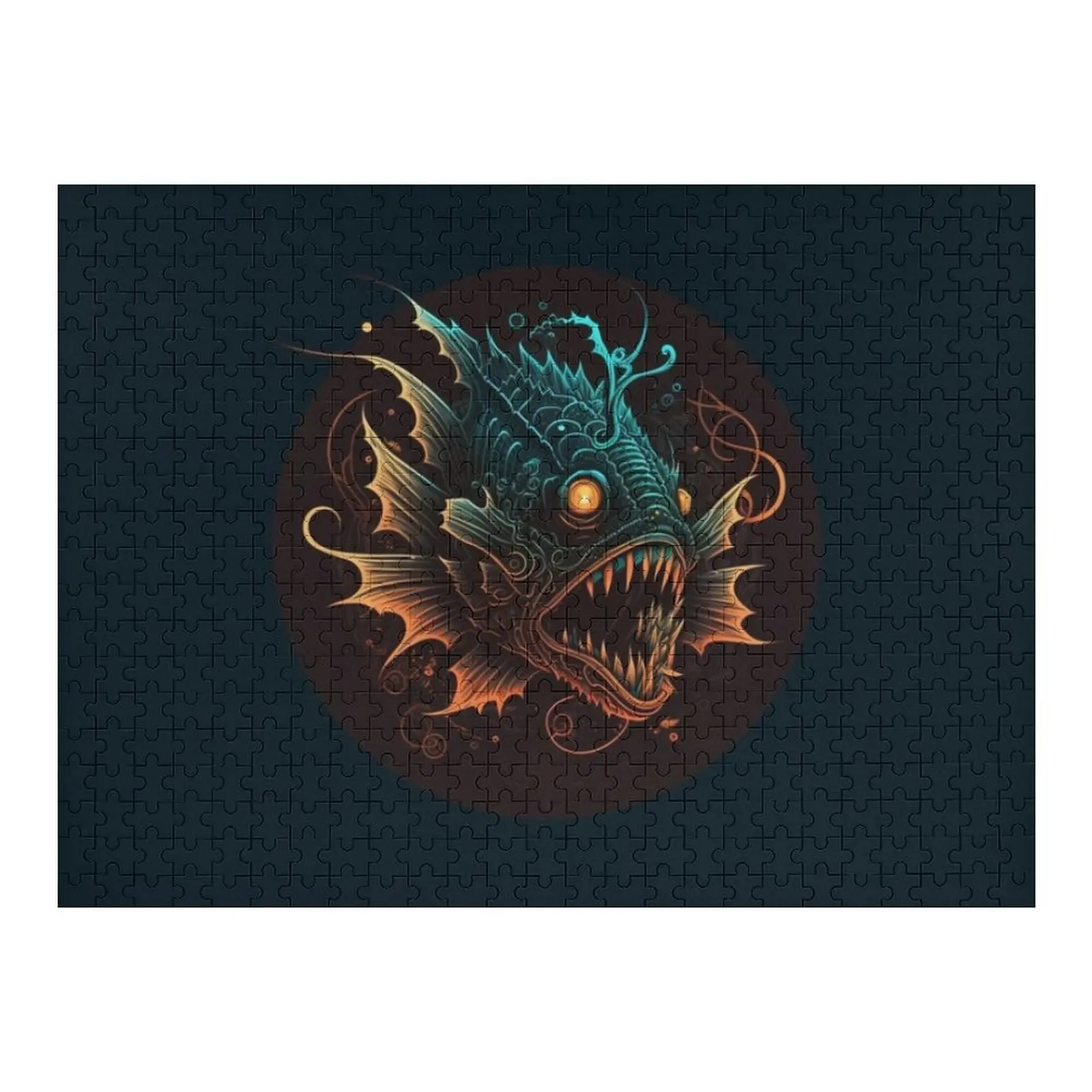 مخيف Anglerfish بازل قطع ألعاب شخصية أفكار هدية شخصية مخصصة الطفل مخصص الاطفال هدية لغز