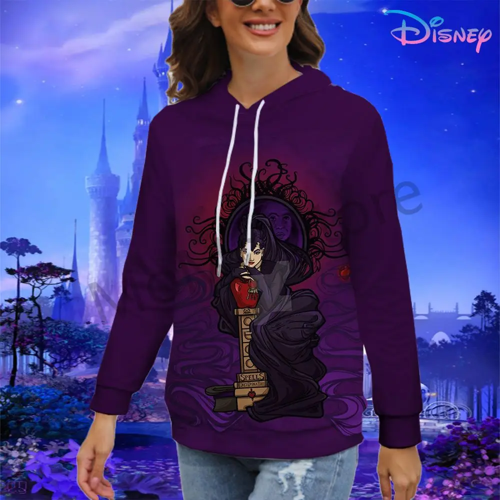 

Women's Hoodies Disney Evil Queen S-3XL 3D Print 2024 Woman Clothing Lovely Pullovers Long Sleeve Leisure Y2k Streetwear Winter