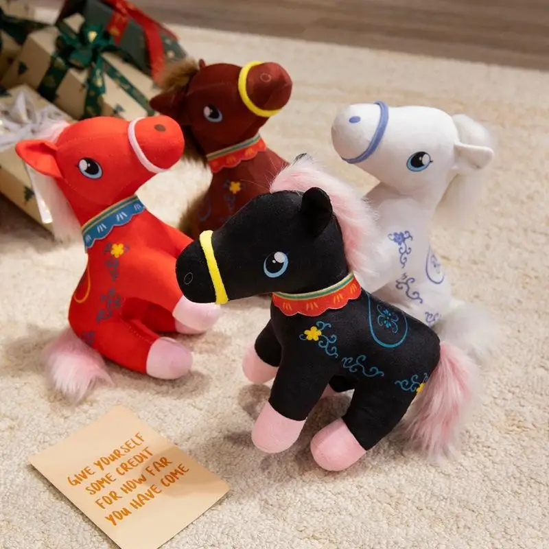 ตุ๊กตาโพนี่ขนนุ่ม ของเล่นตุ๊กตาจำลองนุ่มนิ่ม ของขวัญปีใหม่สำหรับเด็ก ของตกแต่งบ้าน