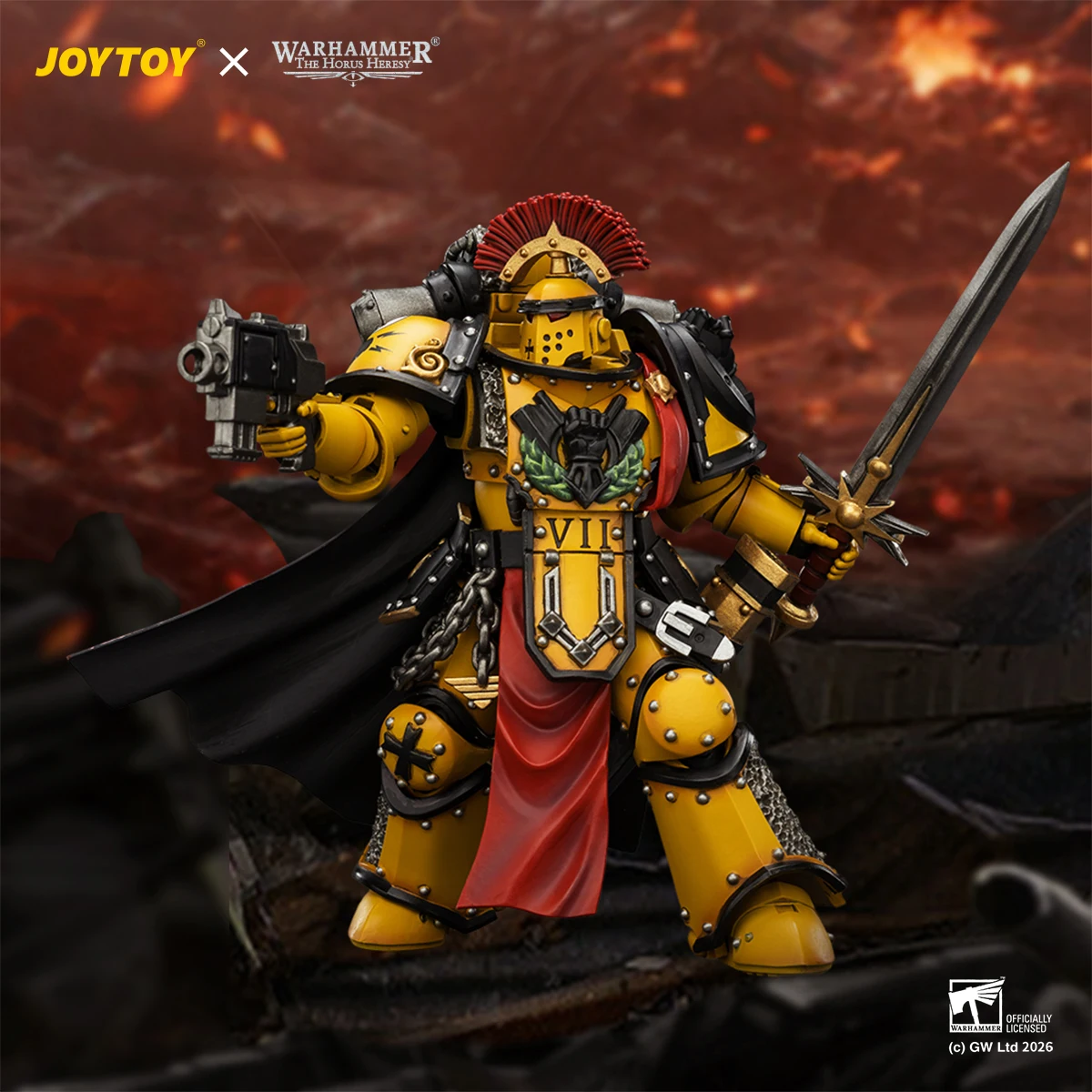 

JOYTOY JT04216 Warhammer The Horus Heresy 1:18 Imperial Fists Legion Praetor in Mk III Armour