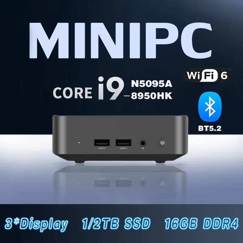 

Портативный мини-ПК Core i9 8950HK Игровой мини-ПК Windows 11 Pro 16 ГБ DDR4 1 ТБ 2 ТБ M.2 SSD WiFi 6 BT5.2 Настольный компьютер ПК