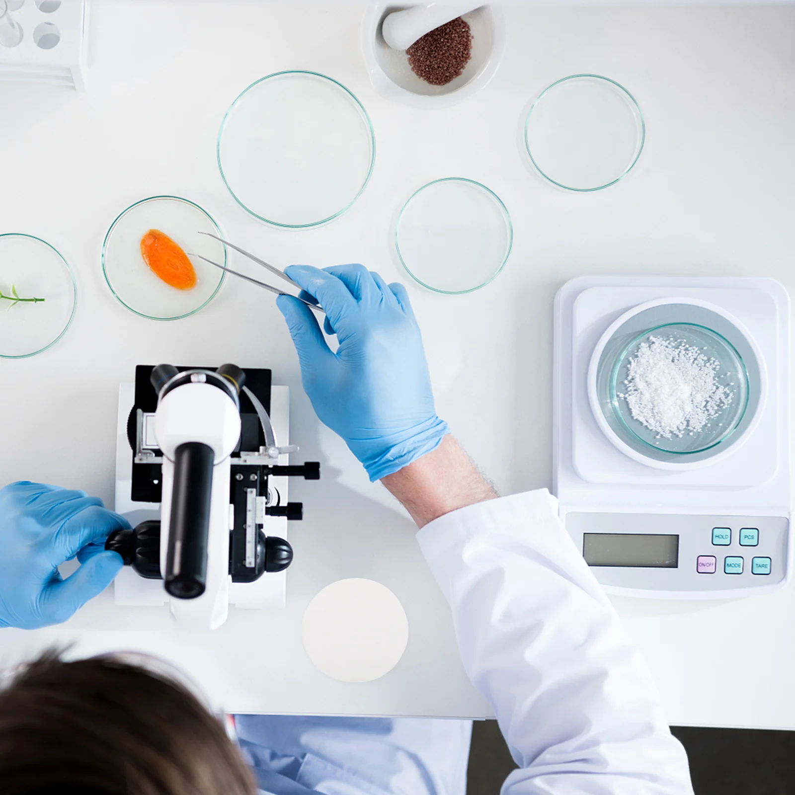 

100 Sheets Labs Quantitative Filter Paper Slow Speed Lightweight Experiment Absorbent Paper for Chemistry Laboratory Teaching