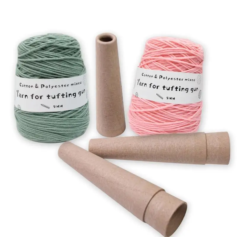 6Pcs Recyclable Cardboard Yarn Cones Durable Winding Tubes for Tufting DIY Knitting Weaving Craft Projects
