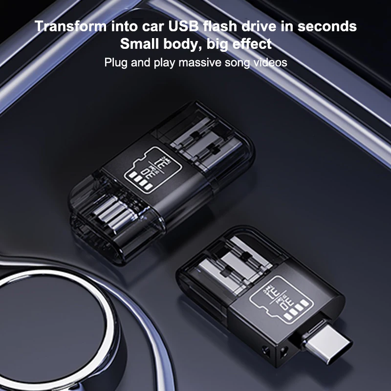 เครื่องอ่านการ์ด SD/TF พร้อมอะแดปเตอร์ USB 3.1 Type C; ฟังก์ชั่น OTG สําหรับพีซี แล็ปท็อป อุปกรณ์ Android Huawei Xiaomi และ Mac