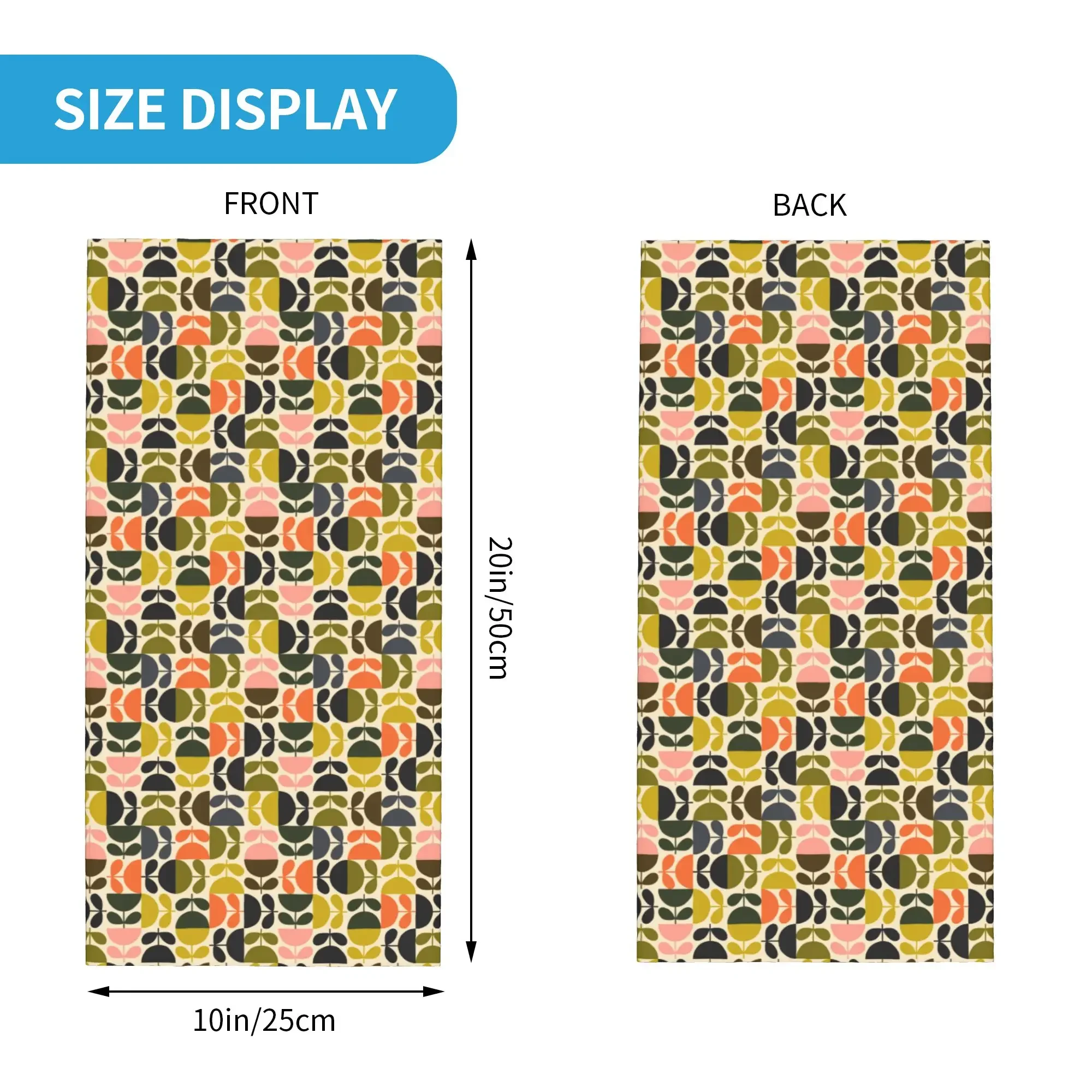 Orla Kiely Scandinavian Flowers Bandana Neck Gaiter UV Protection Face Scarf Cover Men Women  Headband Tube Balaclava
