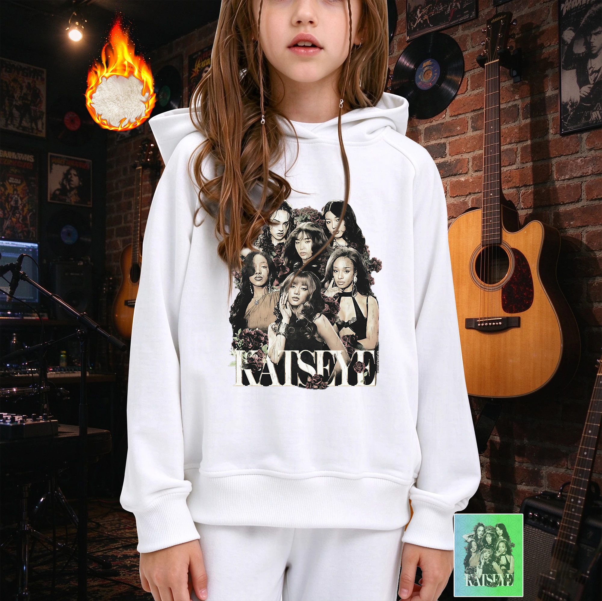 Girls Coquette Hoodie Katseye Korean Style Gothic Y2k Gnarly Merch Fans Cute Pullover Sweatshirt For 3-14Y Kids Girls