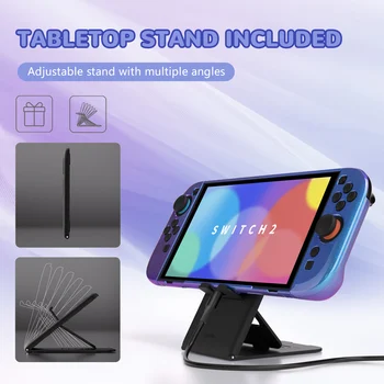 PlayVital Chameleon Protective Case for Nintendo Switch 2, Dockable Hard Shell Grip Cover with Foldable Stand,Thumbstick Caps 2 PlayVital Chameleon Protective Case for Nintendo Switch 2, Dockable Hard Shell Grip Cover with Foldable Stand,Thumbstick Caps 2