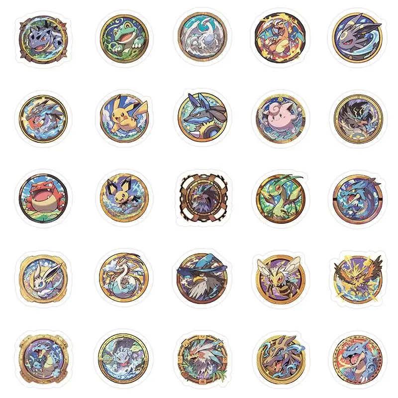 60 個ポケモンメダル落書きステッカー装飾電話荷物防水静止ノートブックステッカー