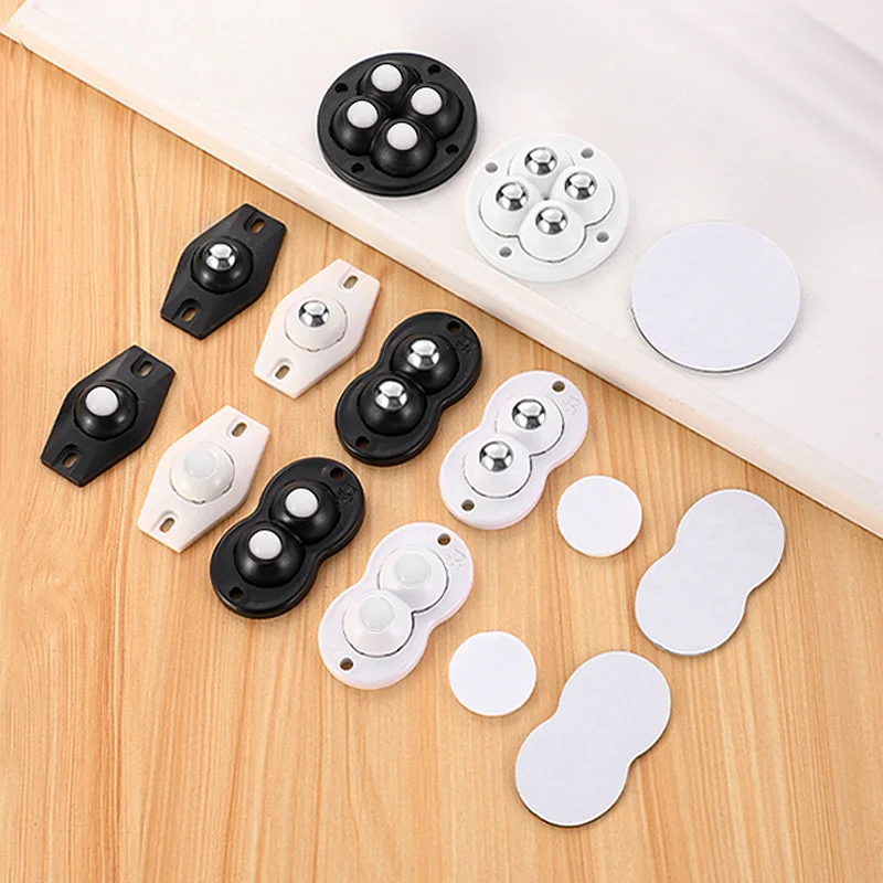 4Pcs Self Adhesive Caster Wheels caster wheel 360 Degree Rotation Paste Swivel Wheels Sticky Pulley Paste Moving Roller Kit