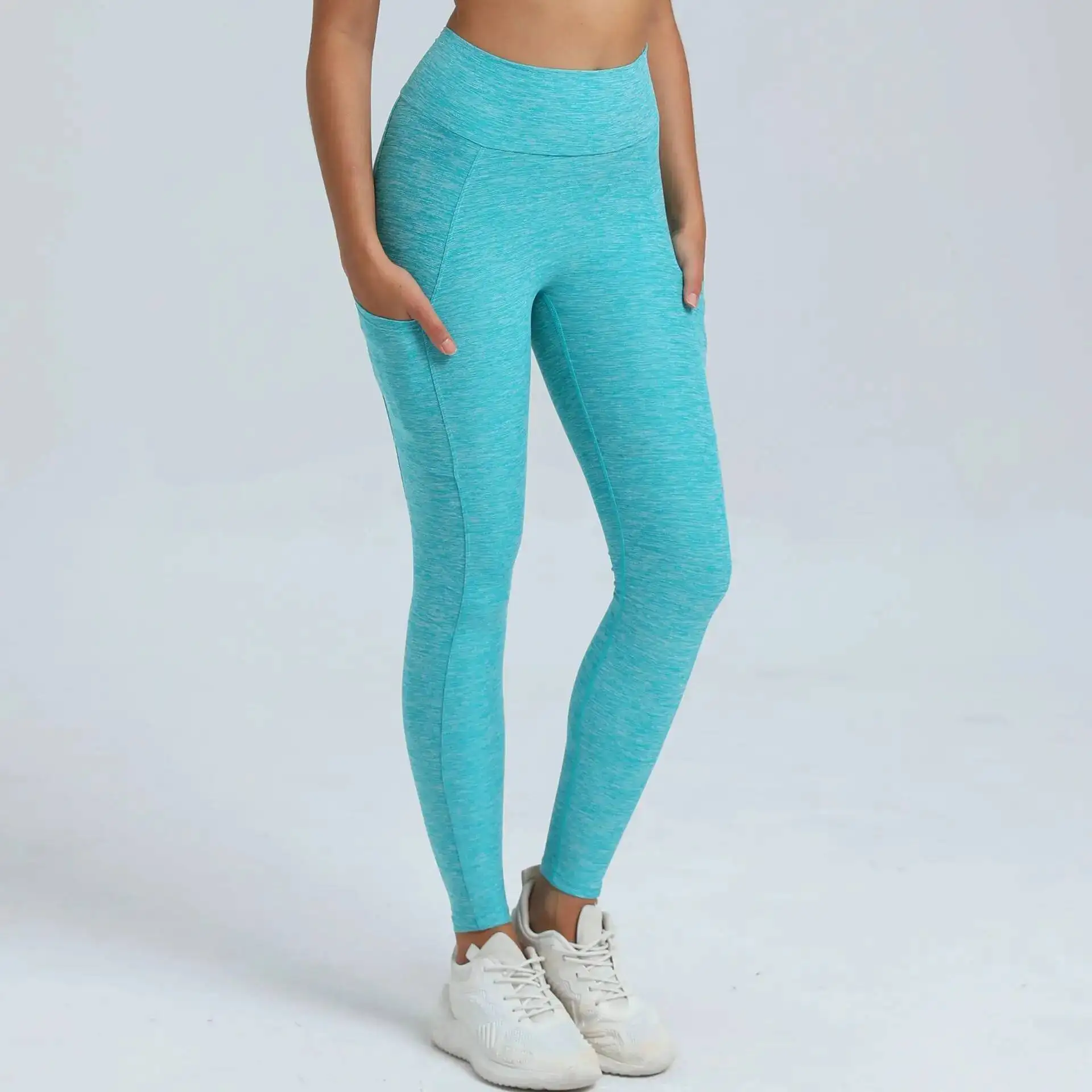 

Seamless Yoga Pants Sports Fiess High Peach Hip-Lifting V Waist Pockets Trousers Workout Gym Leggings For Women