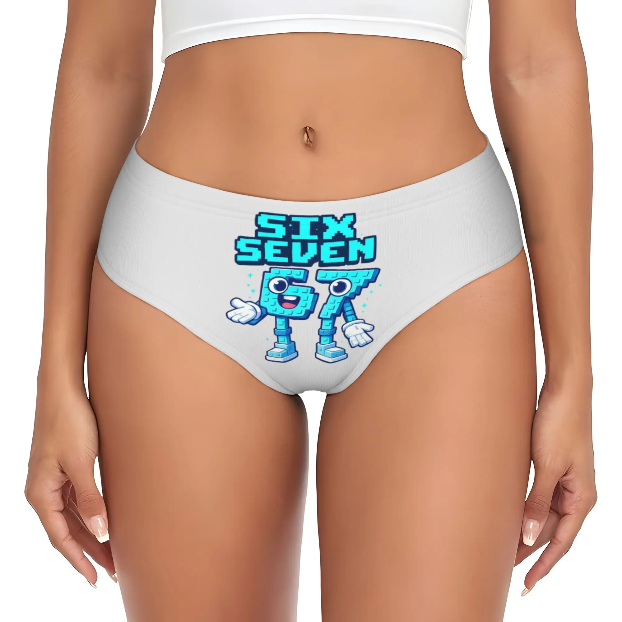 Custom Funny Sixty Seven  Briefs Underwear Women Breathable Stretch  Panties