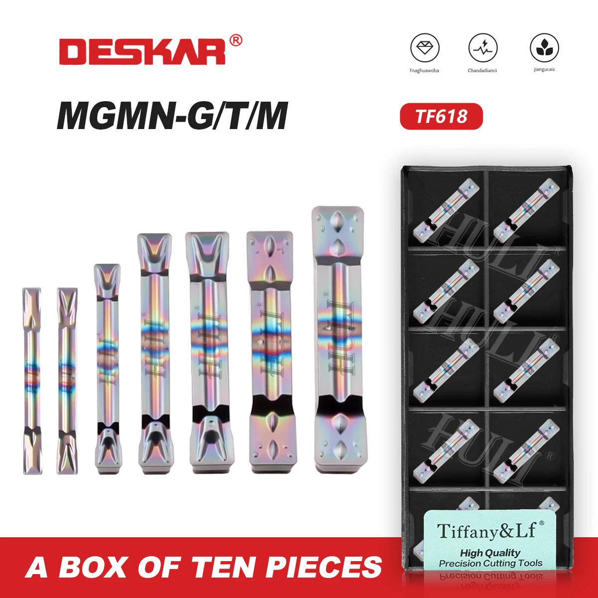 Deskar-溝入れ用硬化スチールスロットブレード,CNC旋盤,mgmn200,300, 400,500-g,t,m,tf618,100% オリジナル