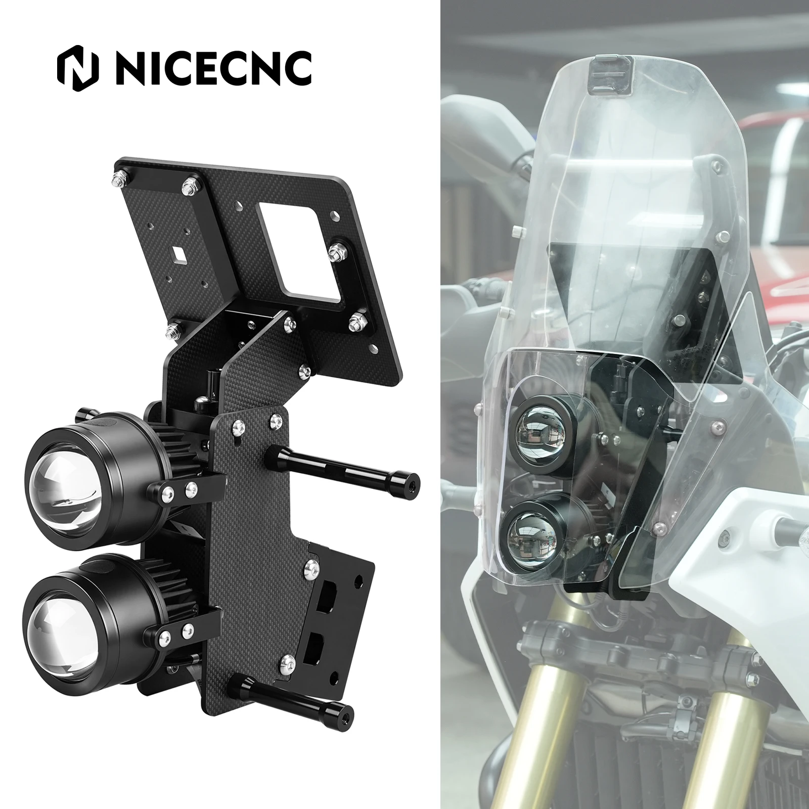 

Motorcycle Headlights Rally Kit for Yamaha Tenere 700 2019-2024 Tenere 700 Spotlights w/ Phone GPS Brackets AMPS Mounting Holes