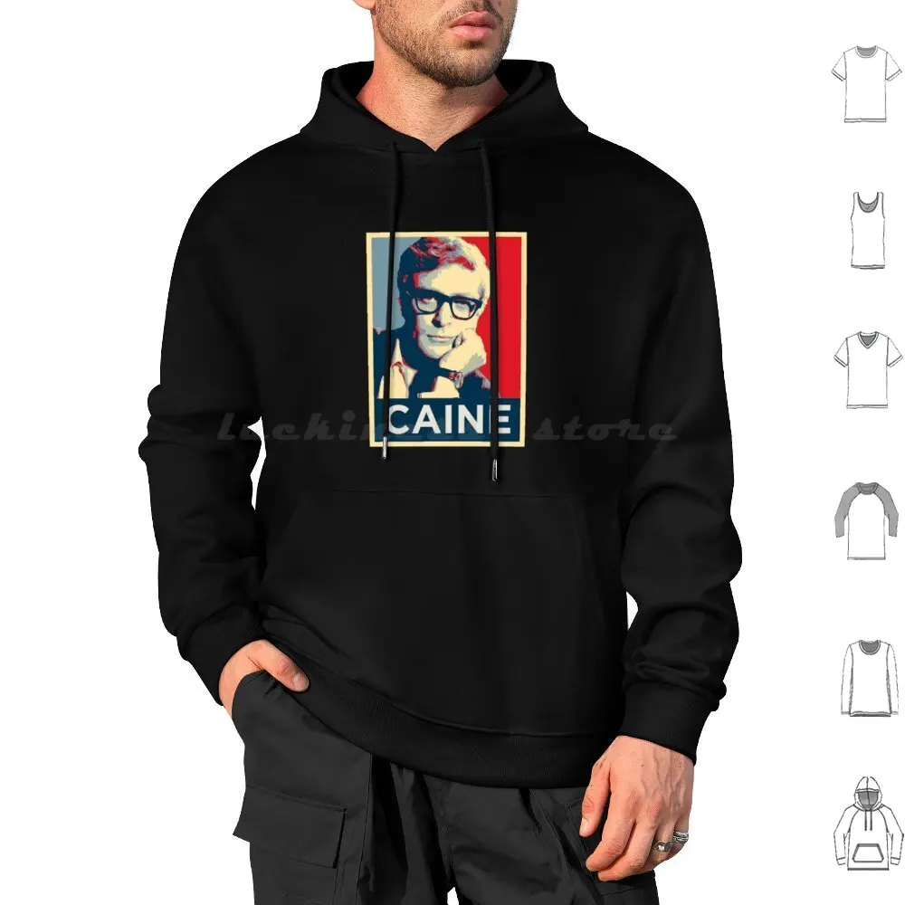 Michael Caine Sudadera con capucha de algodón de manga larga Get Carter Job italiano Zulu Alfie Alfie Película Ipcress File Harry Brown Film