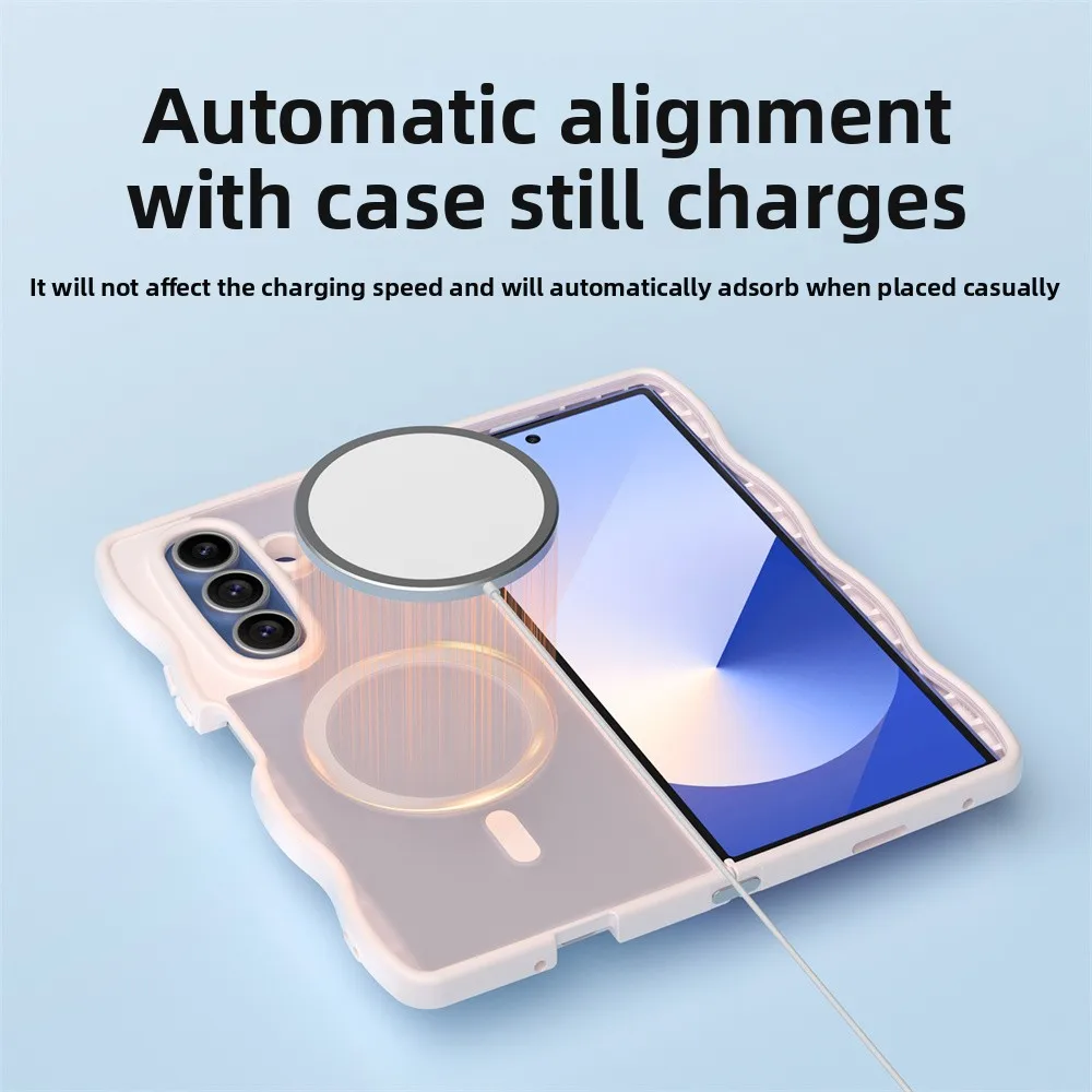 

Shockproof Matte Translucent Phone Case for Samsung Galaxy Z Fold 7 6 5 4 5G Fold7 Fold6 Fold5 for Magsafe Magnetic TPU Cover