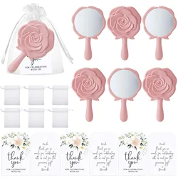1/4/6 set Rose Design Mirror Bride Thank You Card Party Gift Bridesmaid gift for guests bridal party supplies