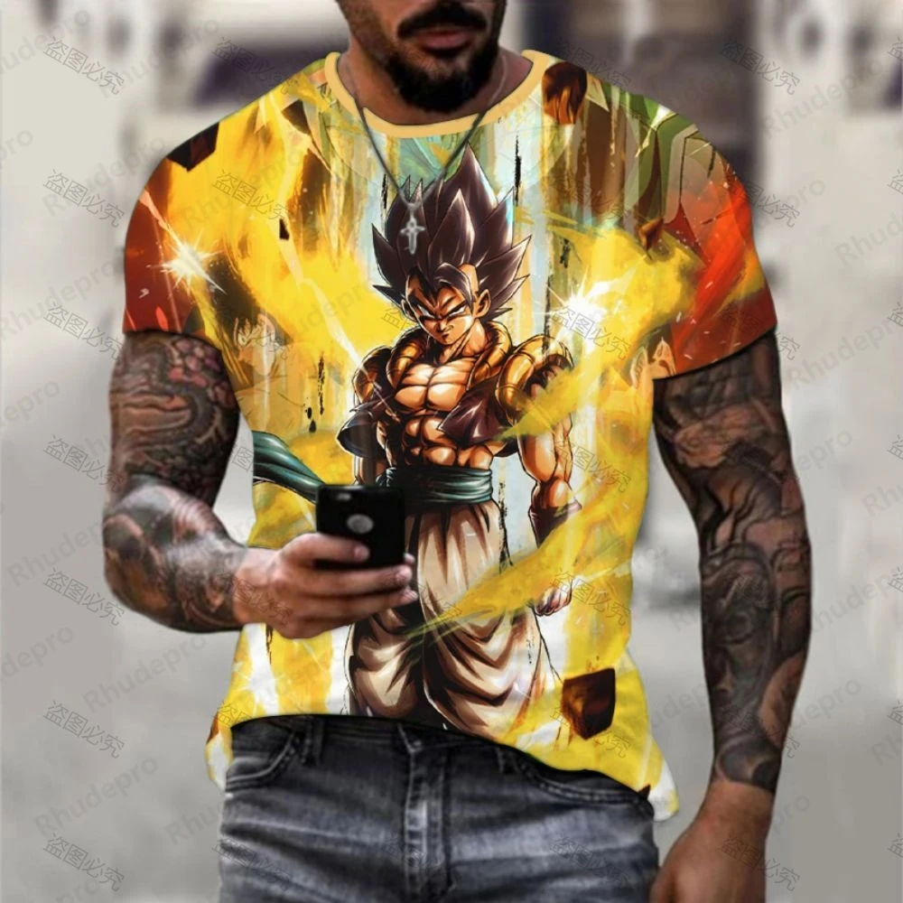 Anime dragon ball z camiseta masculina impressa hip hop crianças goku super saya de alta qualidade fundamentos vegeta oversized nova tendência