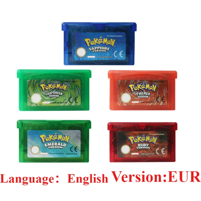 نوعية جيدة بوكيمون GBA بطاقة الألعاب 32 بت لعبة فيديو وحدة التحكم خرطوشة ل DS/NDS/GB الإنجليزية الإسبانية الفرنسية الألمانية بطاقة هدية لعبة #2