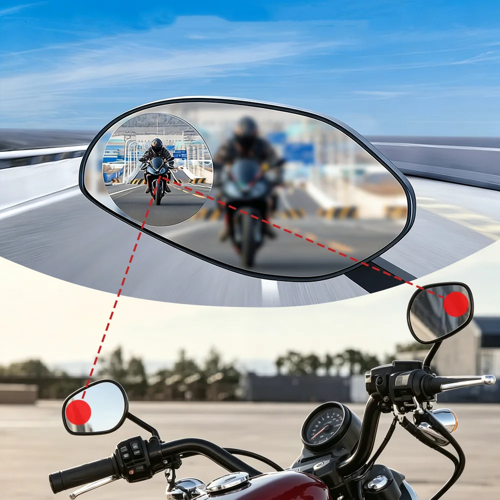 for Harley Davidson Softail Sportster VRSC Touring X48 883 1200 Rearview Mirror Blind Spot Large View Ultra-Wide Angle HD Glass