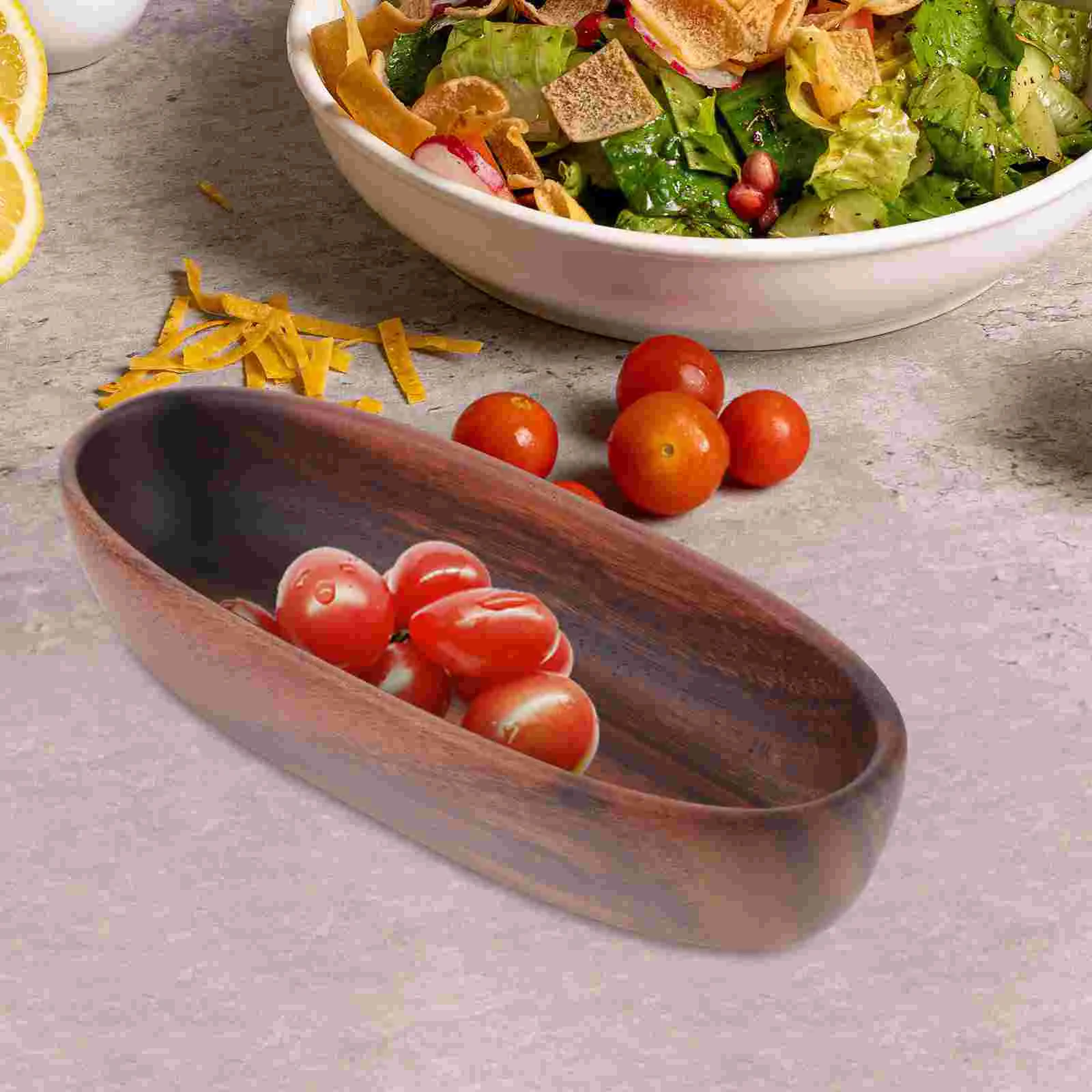 

Jewelry Tray Acacia Wood Dried Fruit Plate Snack Salad Bowl Solid Wooden Serving Trays For Decor Board Small Creative