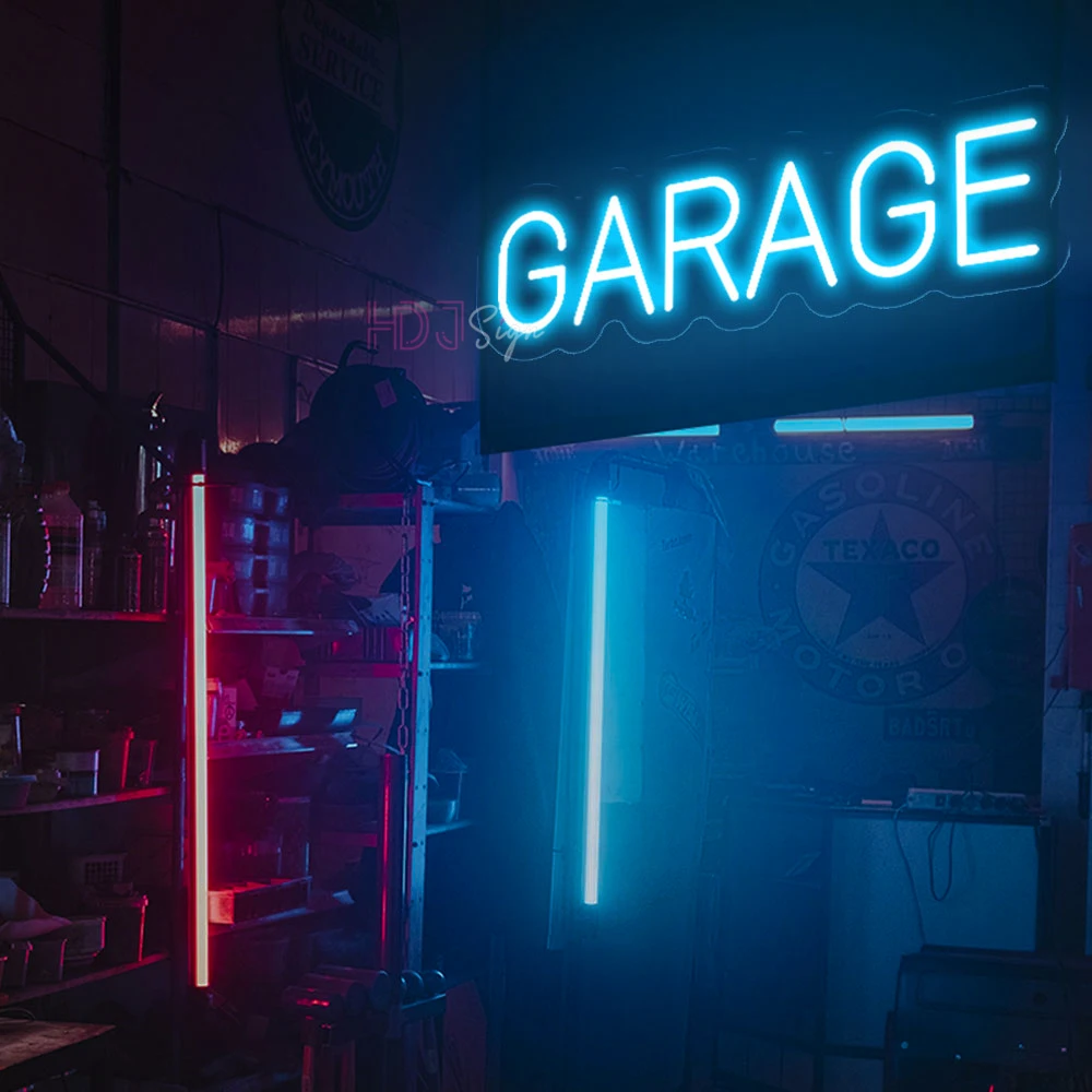 Neon LED Sign GARAGE Neon Sign LED Lights Wall Decoration Car Check Engine Repair Shop Neon Lights Bar Atmosphere LED Neon Lamp