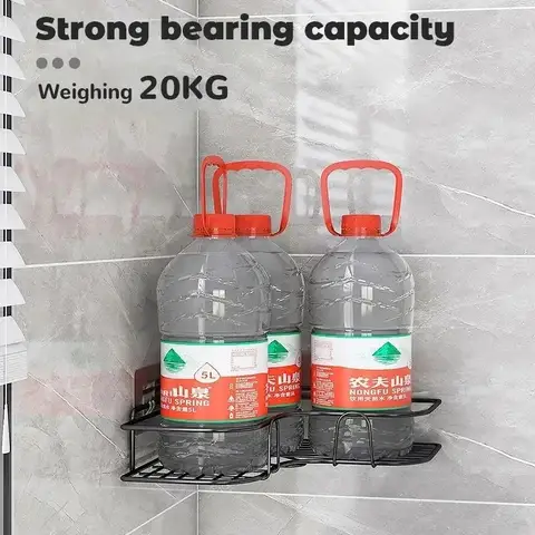 1-2 पीस शावर कॉर्नर शेल्फ तौलिया बार हुक स्पेस के साथ एल्युमीनियम बाथरूम शेल्फ ड्रिलिंग के बिना शैम्पू होल्डर बाथरूम एक्सेसरी 10 best sales कोने की शेल्फ बाथरूम - №4