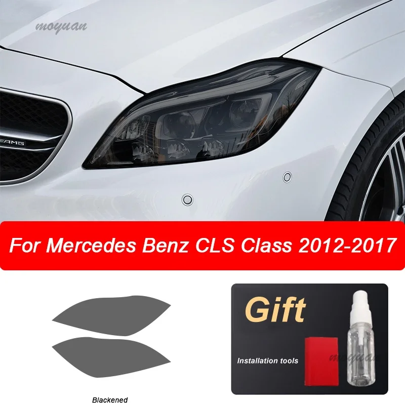 Car Headlight Protective Film Transparent Black TPU Sticker For Mercedes Benz CLS Class W218 C218 C257 CLS350 AMG Accessories