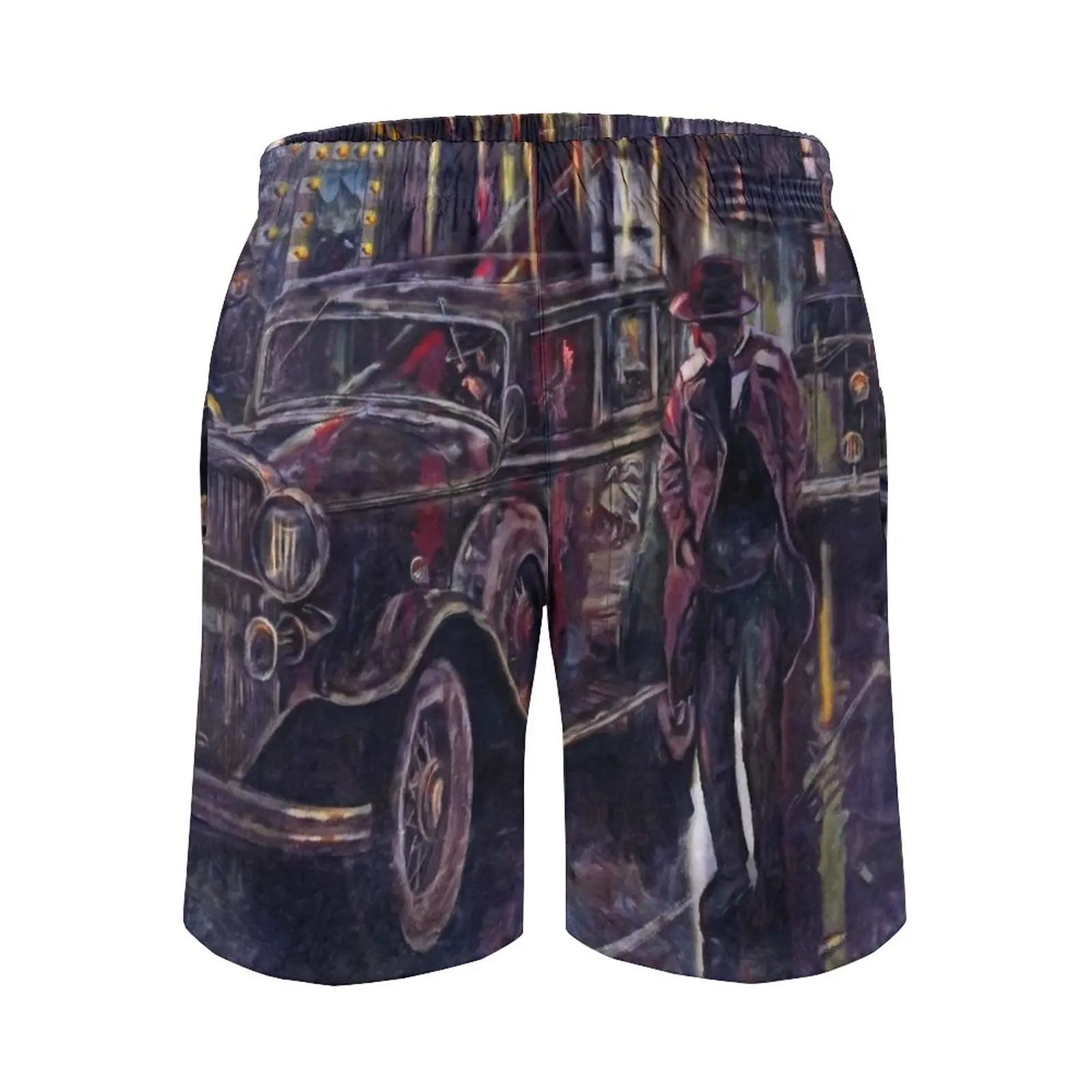 Noite do vintage nos filmes novos homens nadar shorts secagem rápida praia board roupa de banho moda calções de vôlei mobster amantes do filme