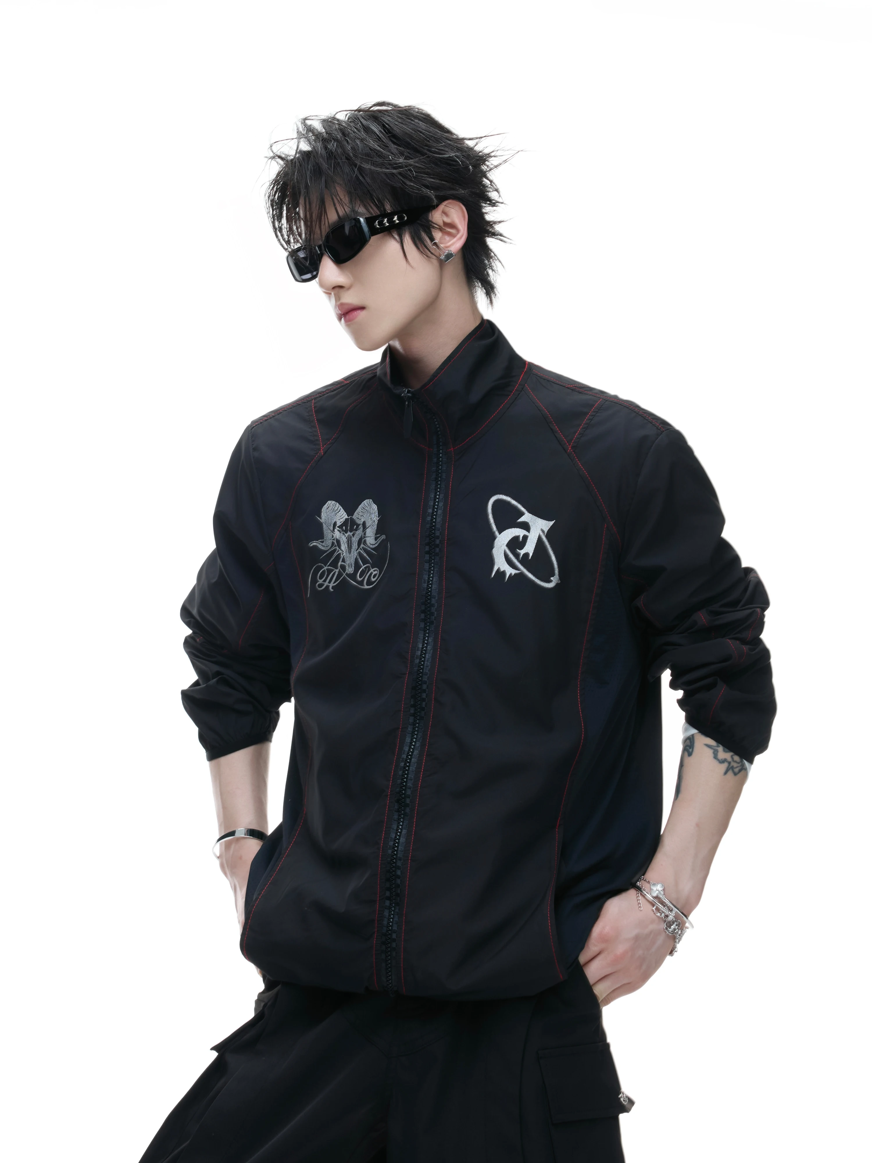 Original ArguE Sun Protection Jacket Stand Collar Zipper Design Regular Fit Ultra Thin Long Sleeve Men's Summer Outerwear