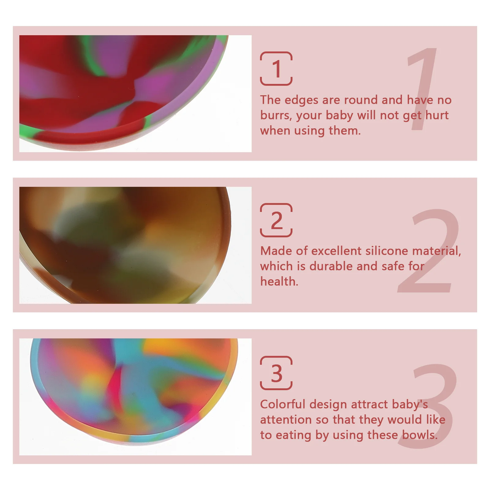 

8 шт. детские тренировочные миски красочные силиконовые миски для кормления для детей принадлежности для малышей силиконовые тренировочные тарелки посуда для малышей