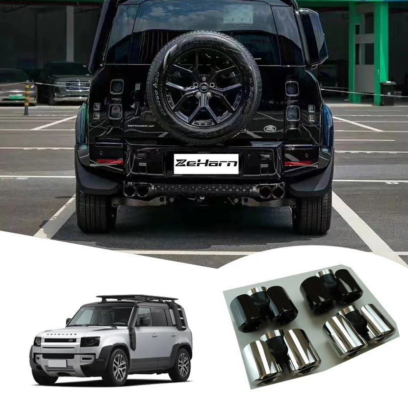 Car Exhaust Pipe Muffler Tail Pipe Double Outlet Tailpipe Universal Stainless for  Defender Dual Tailpipe 2022 2023