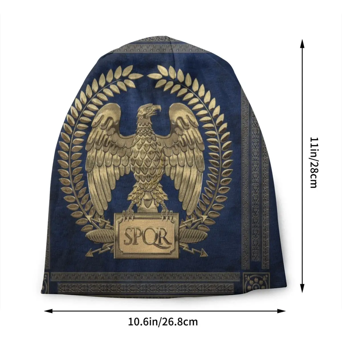 Custom Roman Empire Gold Imperial Eagle Skullies Beanies Caps Unisex Fashion Winter Warm Knitted Hat Adult Rome SPQR Bonnet Hats