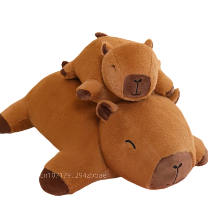 High Quality Gaint Capybara Plush Doll Floor Mat Soft Animal Brown Capybara Plush Carpet Home Decor Gift For Boys And Girls