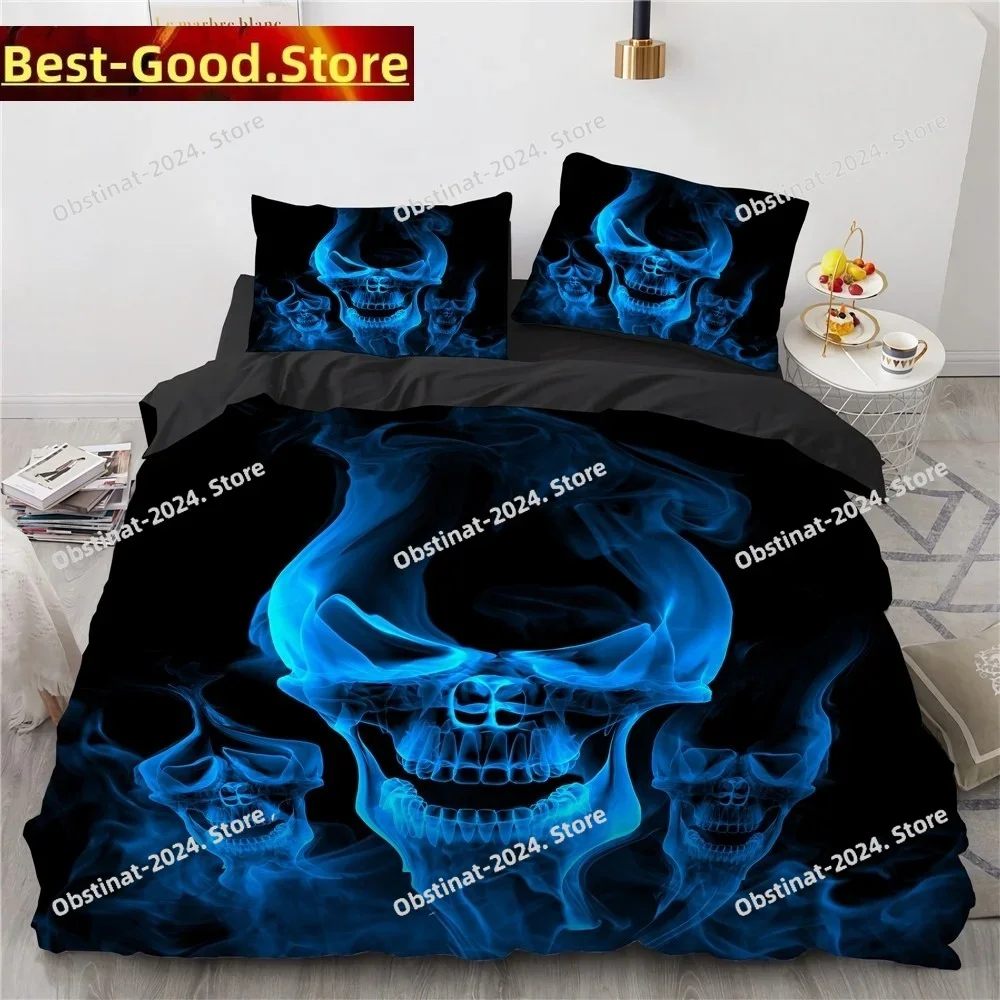 

Black Hat Skull Bedding Set Halloween Duvet Cover Modern Style Printed single Comforter Pillow Case 3 Pieces Set Kids Adult Size