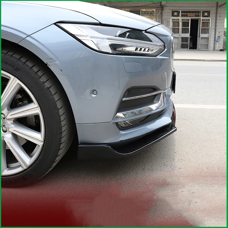 

For Volvo S90 2016-2019 Front Bumper Lip Diffuser Protector Plate Spoiler Body Kit Cover Trim Strip Car Styling Accessories