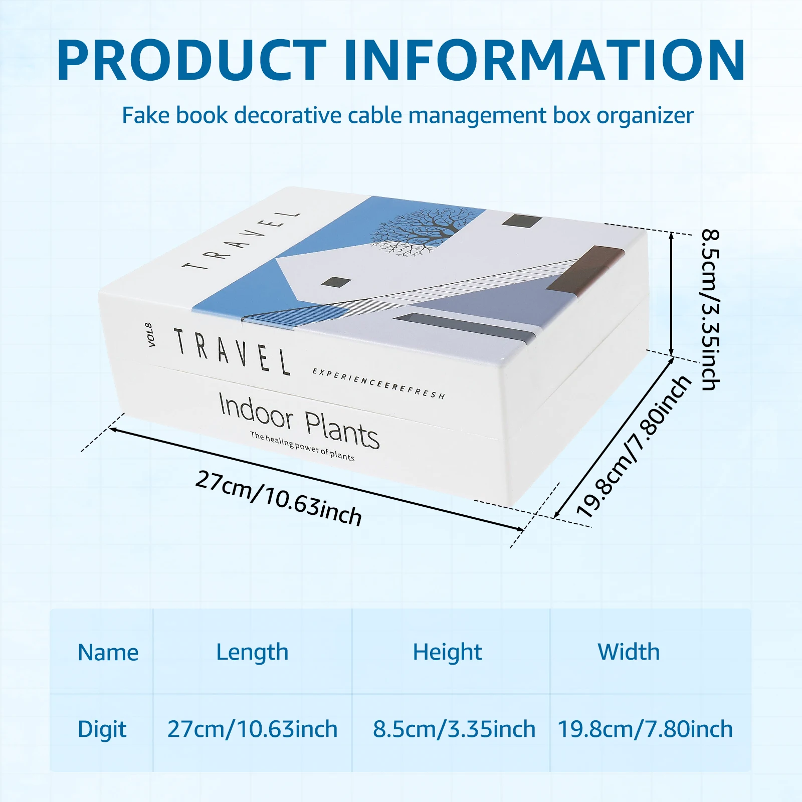 صندوق إدارة الكابلات منظم الحبل على شكل كتاب، شاحن طاولة بجانب السرير، صندوق تخزين مكتب الكمبيوتر