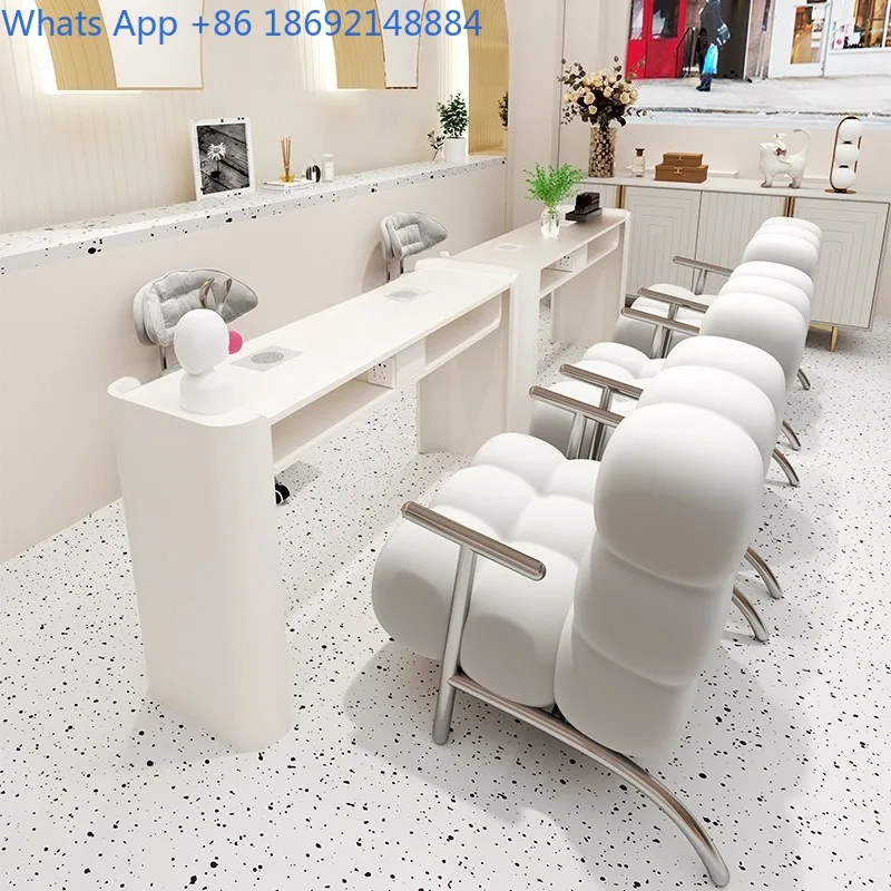 Nail Table and Chair Set Second Generation Vacuum Cleaner Single Double Three Person Nail Table Rock Board Manicure Table