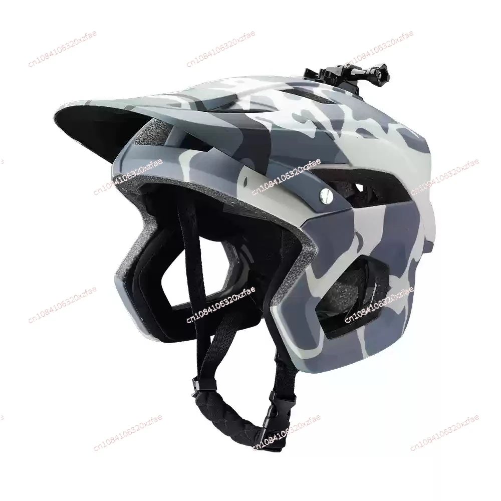 Downhill trail half helmet with lights, riding equipment, safety helmet, outdoor bike helmet, mountain bike