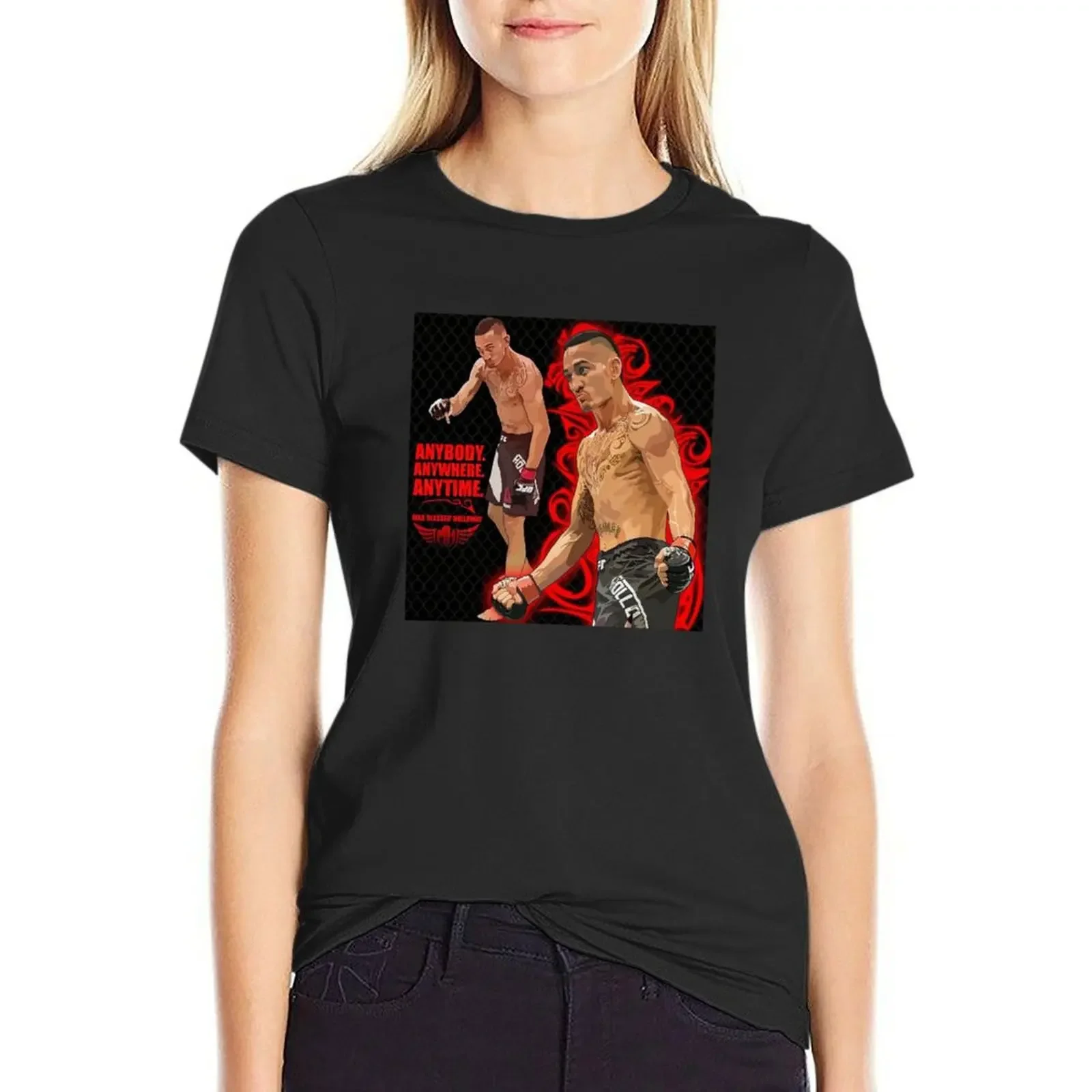 

Max Holloway Best Is Blessed Fighter Art T-Shirt animal print anime funnys customs Women's cotton t-shirt