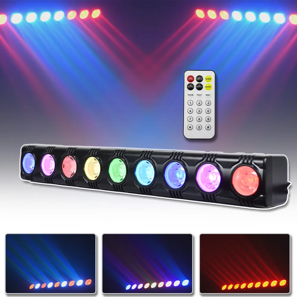 New LED 9x12w RGB Washing Effect Bar Stage Light Remote Control For Dj Disco Indoor Party Background Wall Wash Effect Lighting