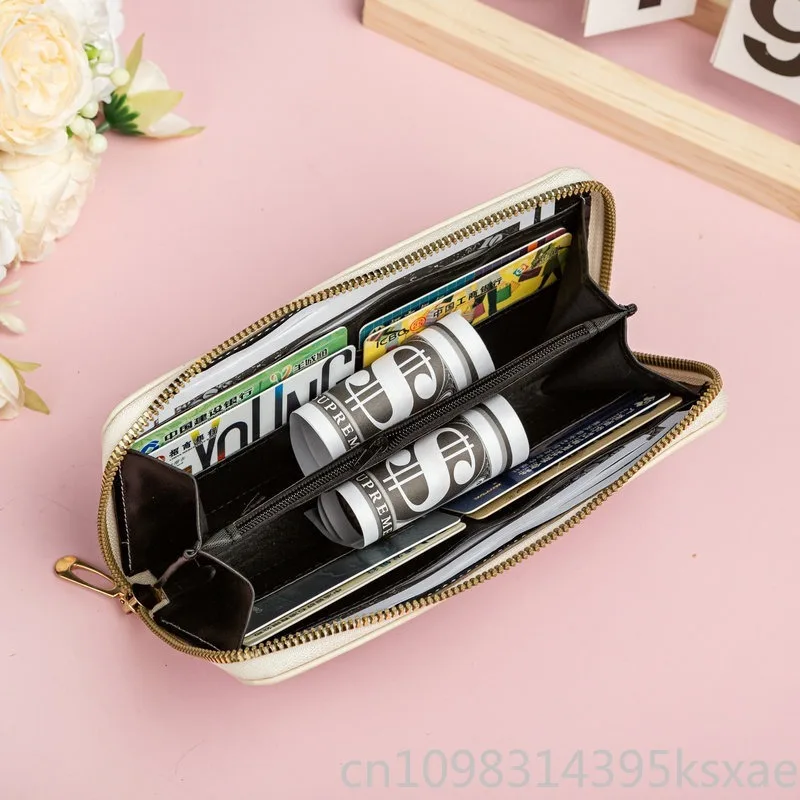 Disney Stitch Wallet Long Cartoon Cute Coin Purse Card Holder with Zipper Fashion for Women Men Girls