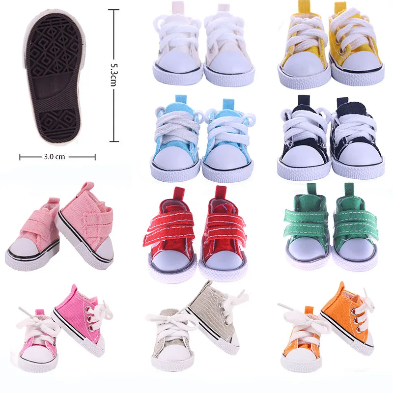 

5CM Doll Shoes Mini Fashion Sport Canvas Shoes For 1/6 BJD Blyth EXO Doll Clothes Accessories Generation Russian Girl DIY Toys