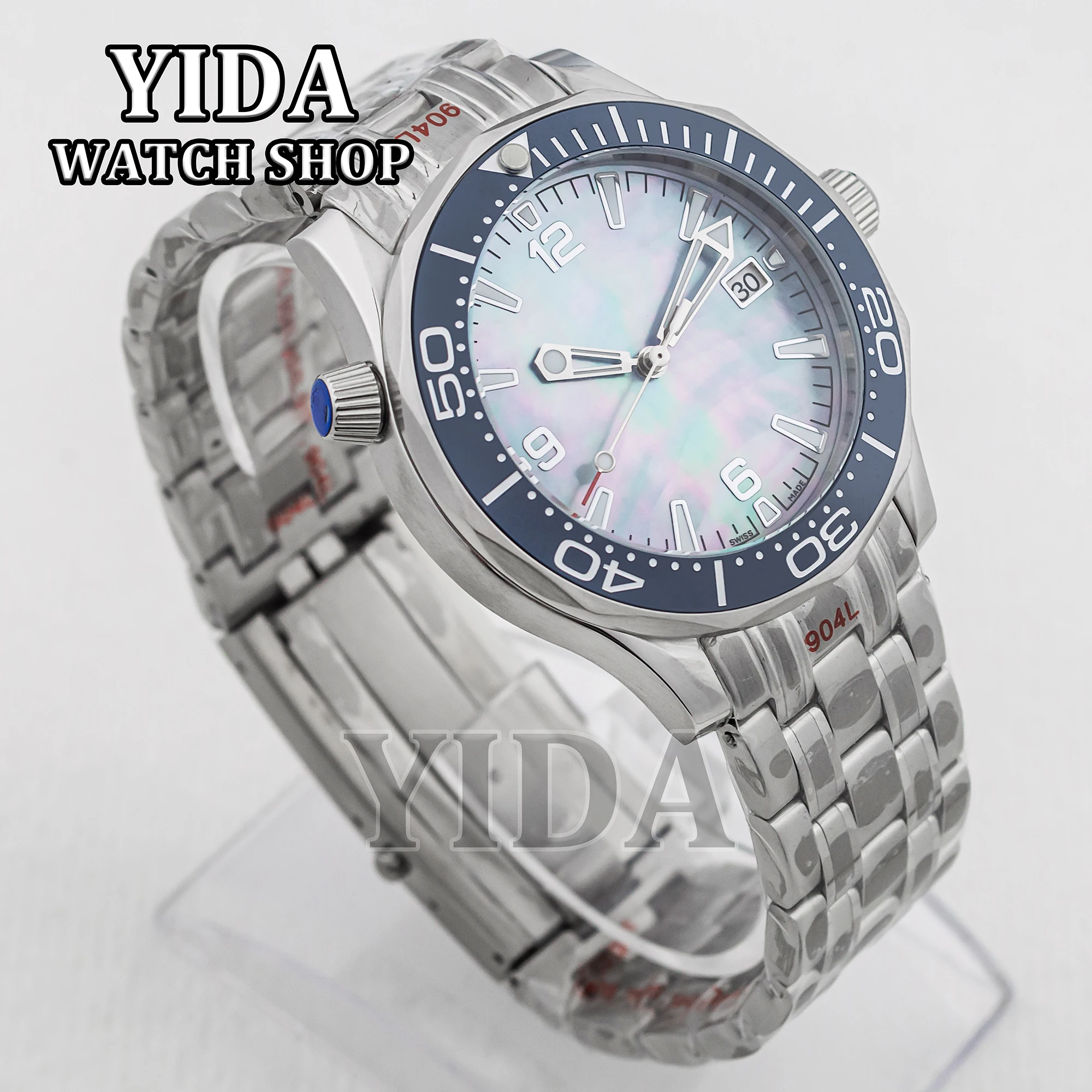 

NH35 Case 316L Stainless Steel 41mm WatchCase Strap Green Luminous 31mm Dial Hands For Seamaster 300 NH35 NH36 Movement Replace