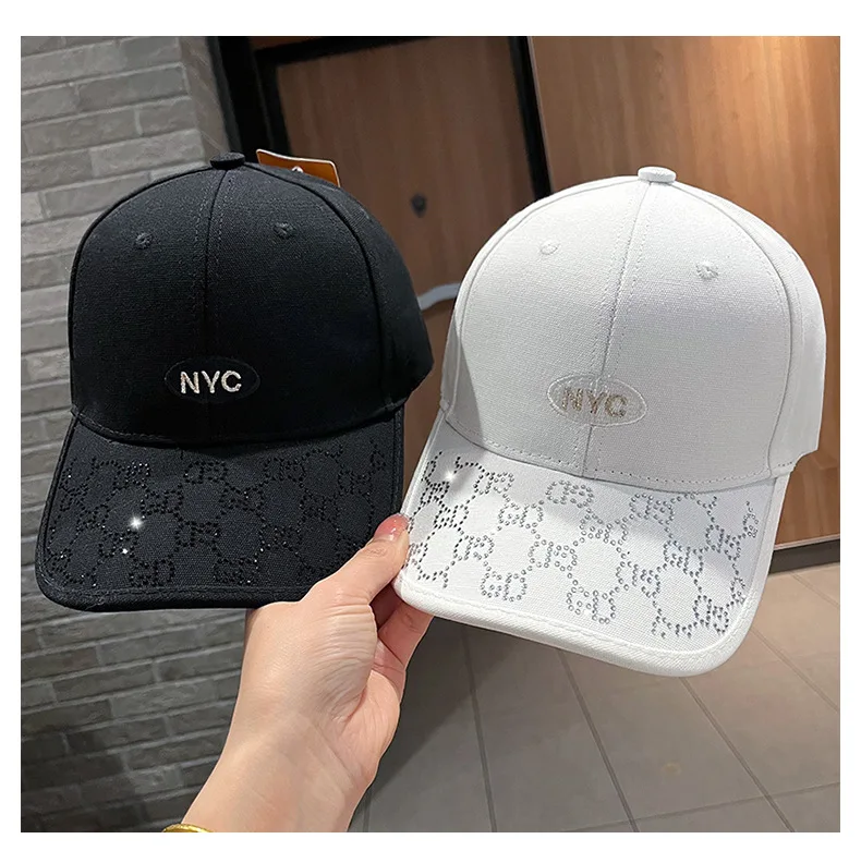 New Summer Baseball Caps Women's Letter Embroidery Black Peaked Cap Men's Sun Hat Sunscreen Sun Hats Gorras Hombre Wholesale