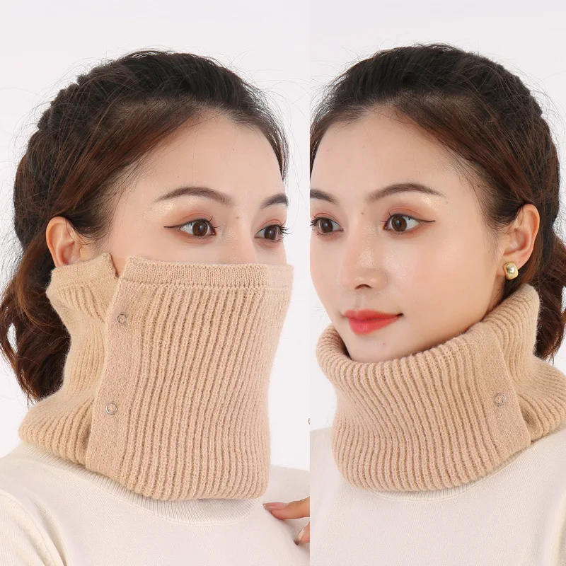 Fashion Men\'s Women\'s Hedging Copper Buckle Knitted Warm Scarf Winter Elastic Woolen Fake Collar Pullover Neck Guard Scarve T39