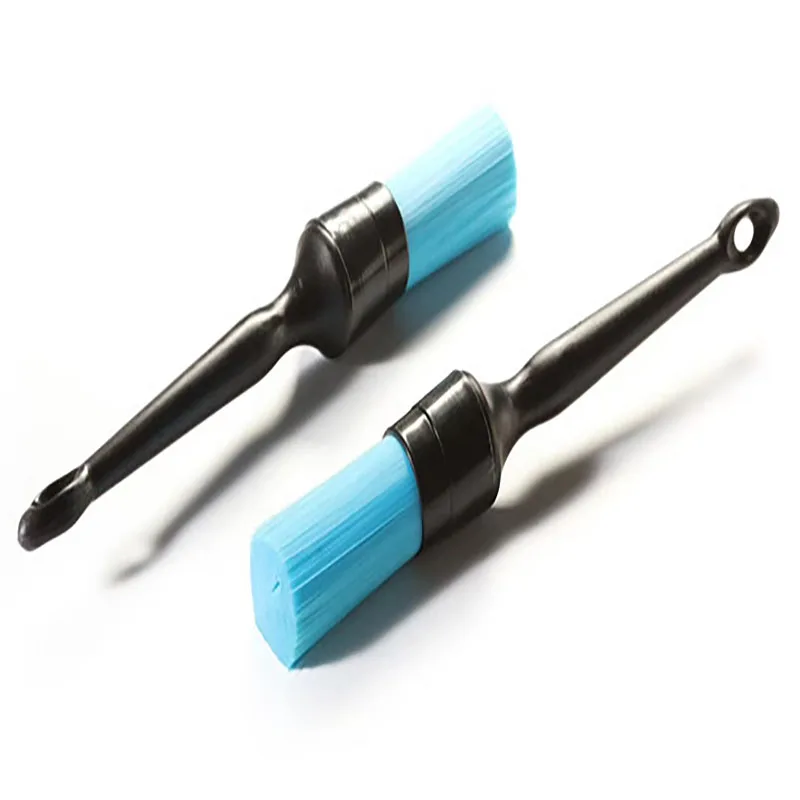 2Pcs Car Blue Bristle Detail Brush Engine Compartment Dashboard Leather Seat Wheel Detail Brush Car Cleaning Tool