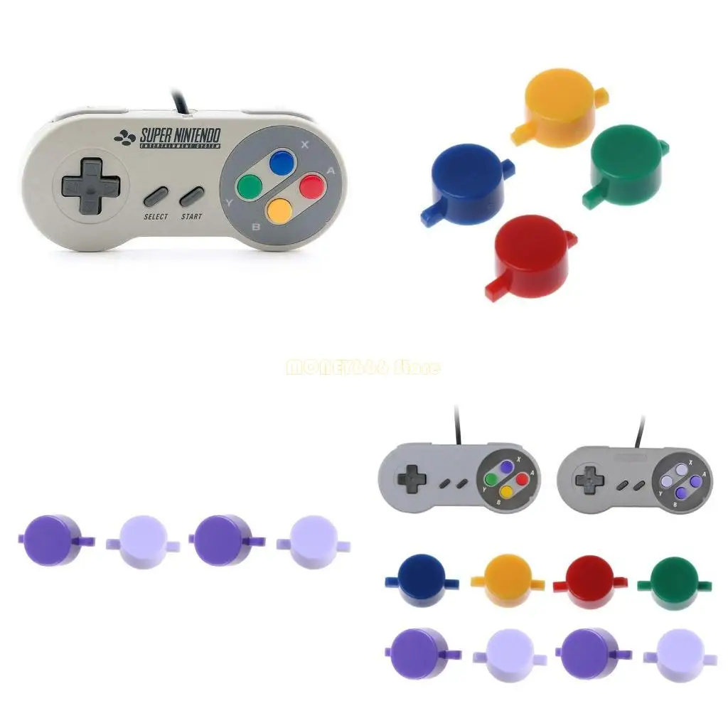 F62C 4pieces ซ่อมชิ้นส่วนปุ่มพลาสติก A B X Y ABXY BUTTON ACCESSION สำหรับ NES