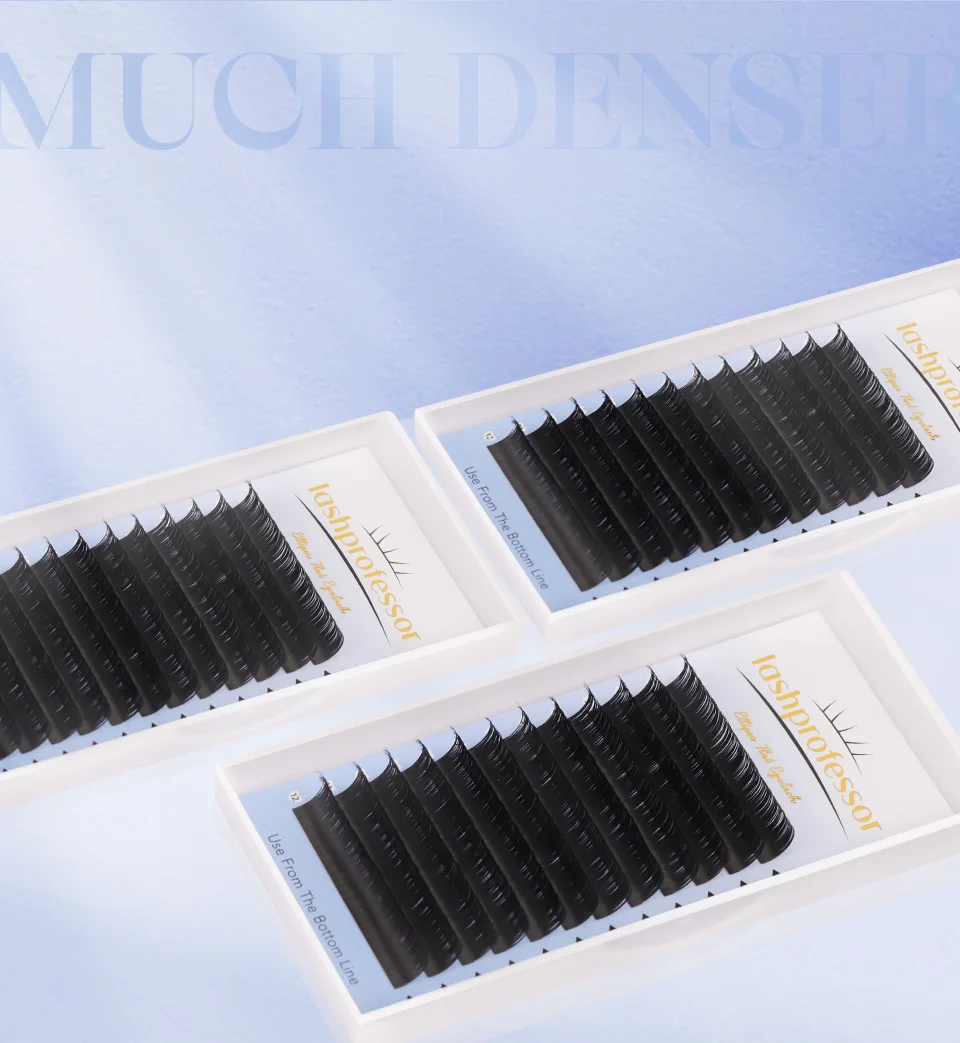 Double Split Tips flache Ellipse Wimpern dunkel mattschwarz super weich klassische Wimpern verlängerungen flach geformte Wimpern Make-up Cila – Detail 10